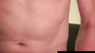 Bald amateur strokes his dick until rock hard