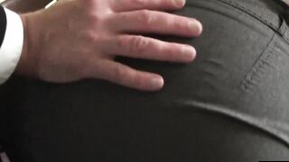 Chubby girl AndiXXX bends over to have her massive ass spanked and fucked roughly