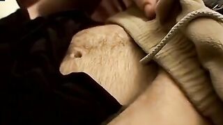 Amateur guy Potter strokes his cock vigorously