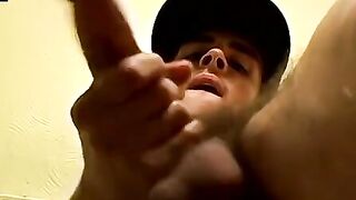 Skinny straight dude Shank strokes huge hairy dick