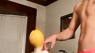 Deviant straight amateurs jack off and fuck doll