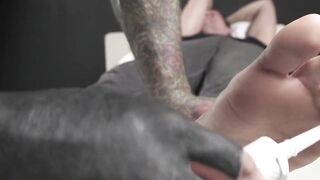 Amateur bound sub tormented with brushes and tickle tools