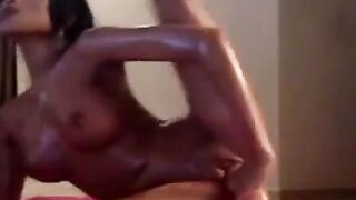 Big-Titted Webcam Girl Rides Her Dildo