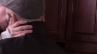 Bald daddy slams his thick cock into moaning twink