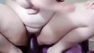 Big Redhead BBW Plays with Sex Toy Outdoors on Webcam