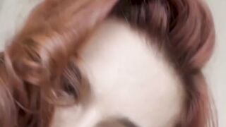 Redhead Yogagirl yields to urge and fingers herself on camera