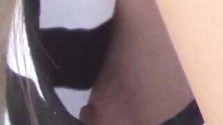 Oriental women filmed as their boobs sway loose under shirts