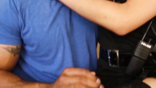 Venus Lux deepthroats Robert Axel before riding cock