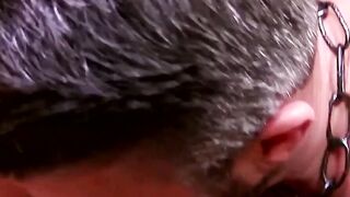 Hairy Christian and Guy gag on cameramans thick shaft