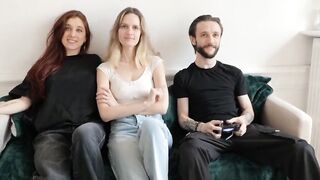 Lucky Guy Gets 2 French Beauties for FFM Threesome