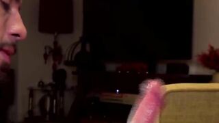 Shaggy Christop relaxes while throat gets used for cock