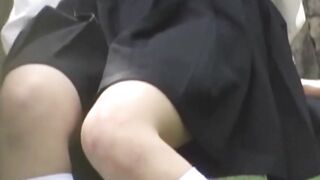 Voyeur cant stop filming this lusty Japanese babe fingering