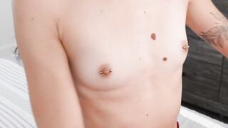 Daisy Foxs pretty face decorated with her stepsiblings hot splooge