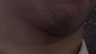 Twink Francis strokes his massive cock after school