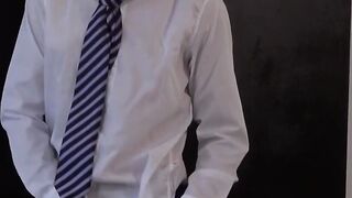 Twink Francis strokes his massive cock after school