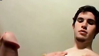 Cute straight youngster Hunter strips to jack off