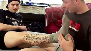 Straight bud Jarmil and Sivok love cumming on each others feet