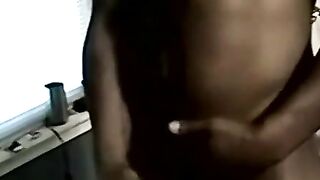 Black mature swallows BBC then gulps a salty load