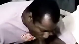 Black mature swallows BBC then gulps a salty load