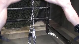 Derek Pains breathing restricted by gas mask and chains