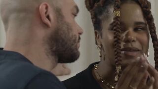 Ebony Trans babe Cloudy Vi butt fucked by big cock