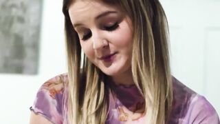 Hung priest blesses Eliza Eves sinful face with holy jizz