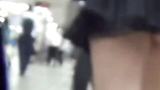 Asian women pursued by lusty peeper to toilet piss scenes