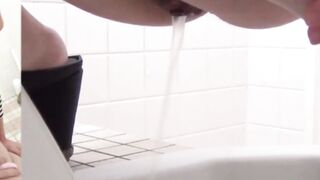 Japanese babes caught on spycam pissing in a public toilet