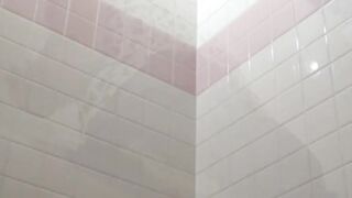 Asian ladies soak their thongs and striped undies in stores pee rush