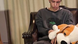 Latino Gavin cant stop tugging his hard leaking cock