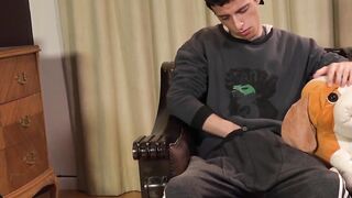 Latino Gavin cant stop tugging his hard leaking cock