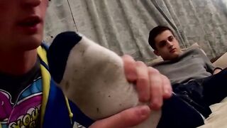 Jase Bionx in foot threesome with hardcore sucking and fucking