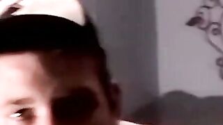 Amateur filmed jerking dick to porn cumshot climax