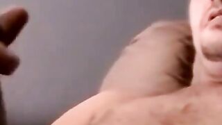 Amateur filmed jerking dick to porn cumshot climax