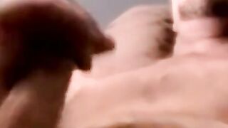 Amateur filmed jerking dick to porn cumshot climax