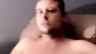 Amateur filmed jerking dick to porn cumshot climax