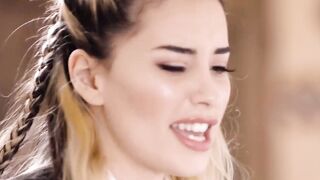 Aria Lee spreads wide for my tongue on her shaved slit