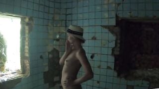 Blonde MILF's Public BDSM Solo in Abandoned Building