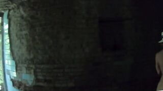 Blonde MILF's Public BDSM Solo in Abandoned Building