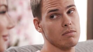 Trans Ariel Demure worships lovers cock then drills his ass