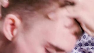 Nurse Ryan Jacobs checks patients veiny dick with his mouth
