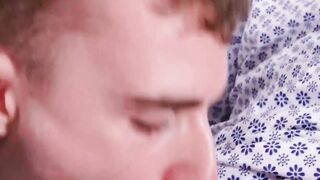 Nurse Ryan Jacobs checks patients veiny dick with his mouth