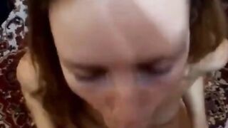 Russian Amateur Julia Sucks 2 Cocks POV