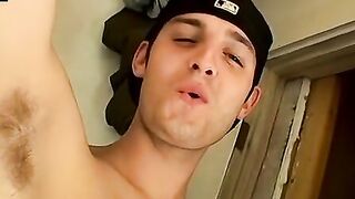 Str8Thugs.com - Skinny straight thug jerks off his big hairy cock and cums with delig