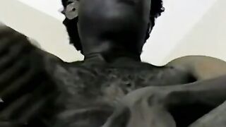 JoeSchmoeXXX.com - Black amateur masturbates his BBC solo and cums with intense pleas