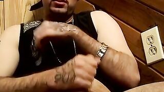 Handsome straight badboy Flaco jacks off solo