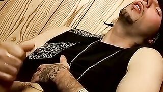 Handsome straight badboy Flaco jacks off solo
