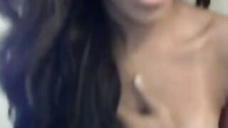 Black Girl Squirts with Sex Toy on Webcam