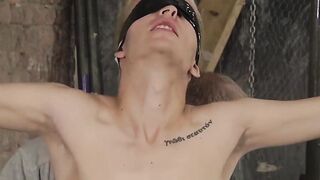 Oiled Alexis Tivoli jerked to intense ruined orgasm