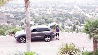 My pool boy fucks my ass while im stucked in door